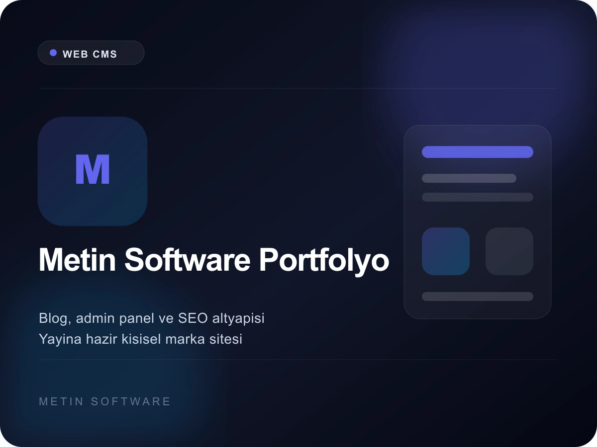 Metin Software Kurumsal Portfolyo